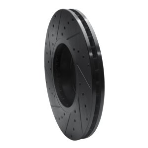 BMW X6 Brake Rotor (1) - Front Right - R1 Concepts - Drilled & Slotted - Black - `07-`18